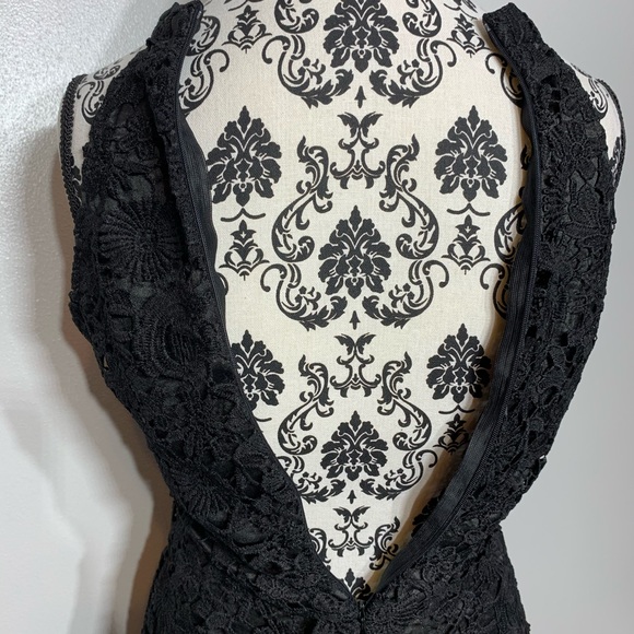 Floral Black knit lace Sleeveless Dress - Small - Picture 5 of 6